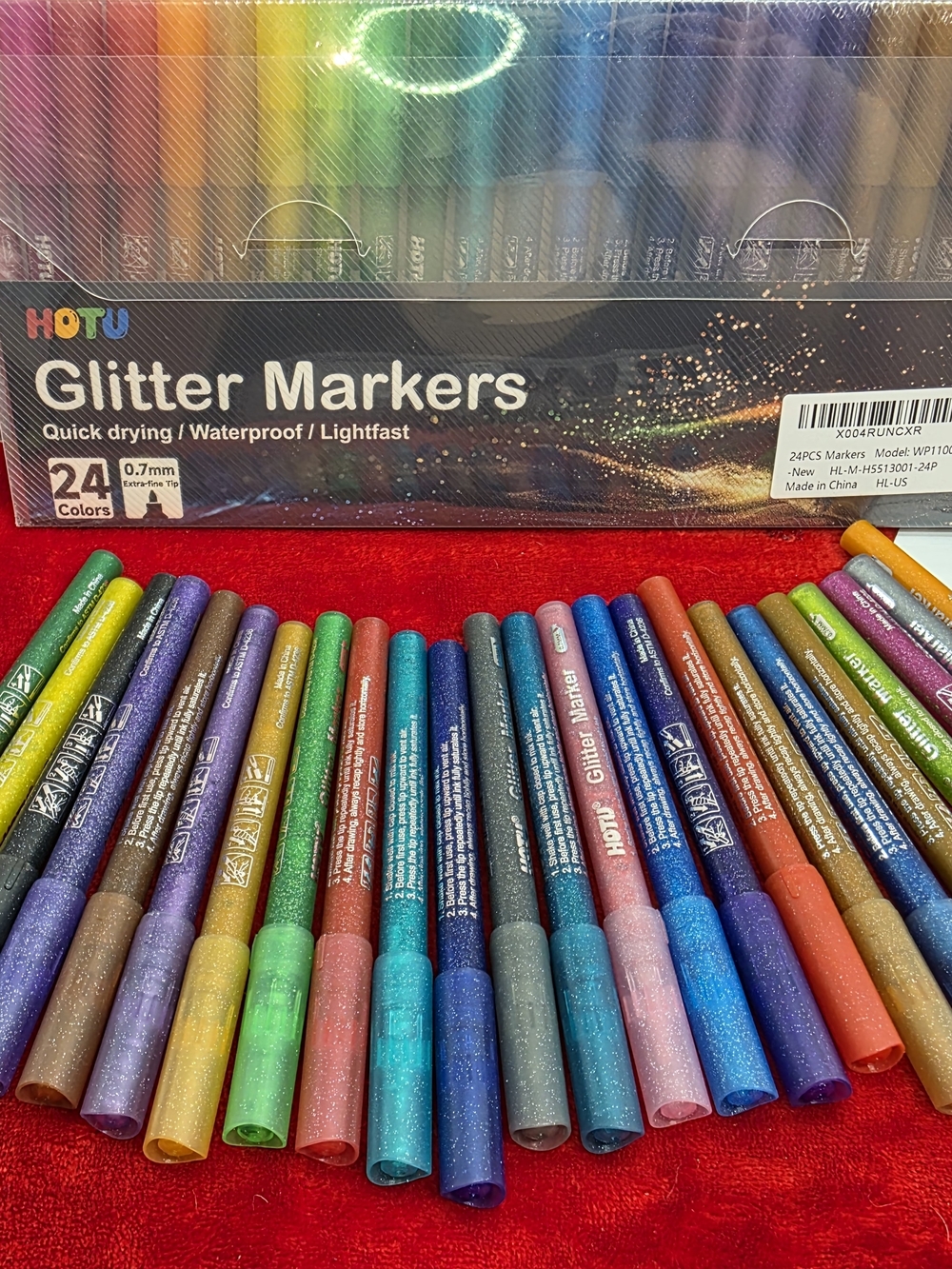 HOTU Glitter Markers - 24 Color Set